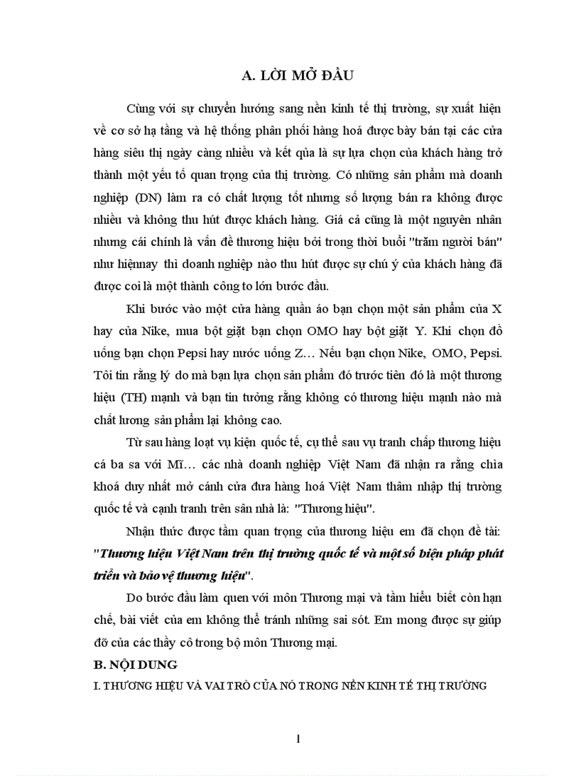 image for page Thương hiệu Việt Nam trên thị trường quốc tế và một số biện pháp phát triển và bảo vệ thương hiệu