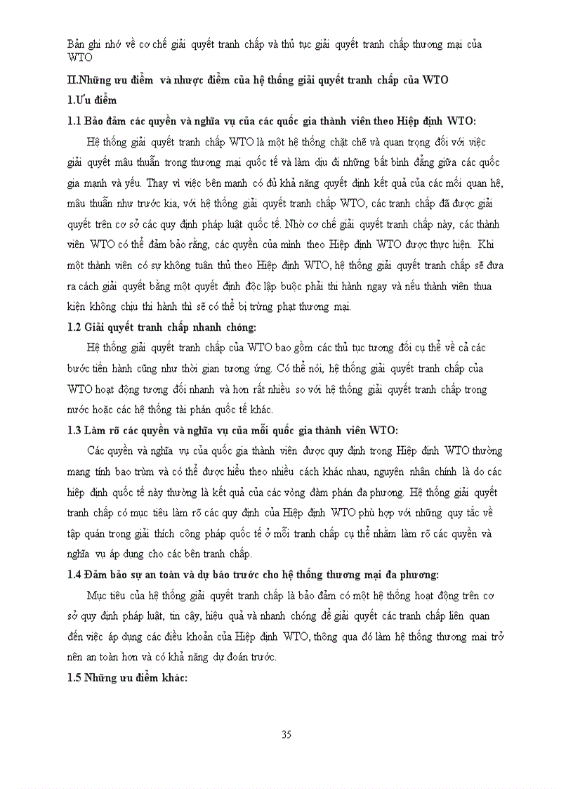 image for page Bản ghi nhớ về cơ chế giải quyết tranh chấp và thủ tục giải quyết tranh chấp thương mại của WTO