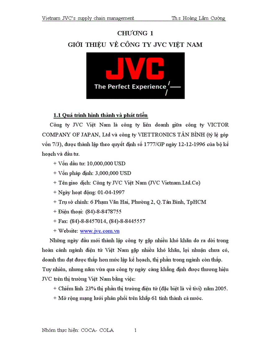 image for page Quản trị chuỗi cung ứng của JVC Việt Nam