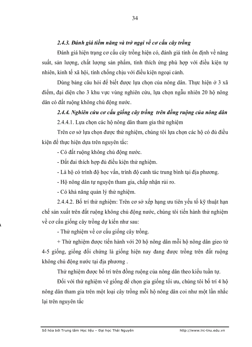 image for page Nghiên cứu cơ cấu cây trồng trên đất ruộng không chủ động nước tại Thành phố Lào Cai