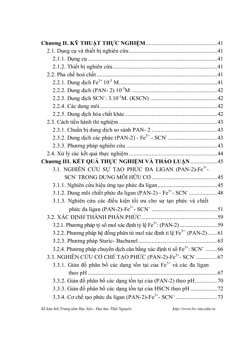 image for page Nghiên cứu chiết trắc quang sự tạo phức đa ligan trong hệ 1 2 pyridylazo 2 naphthol PAN 2 Fe III SCN và ứng dụng phân tích