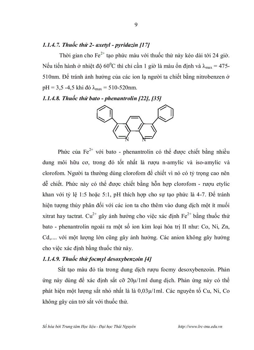 image for page Nghiên cứu chiết trắc quang sự tạo phức đa ligan trong hệ 1 2 pyridylazo 2 naphthol PAN 2 Fe III SCN và ứng dụng phân tích