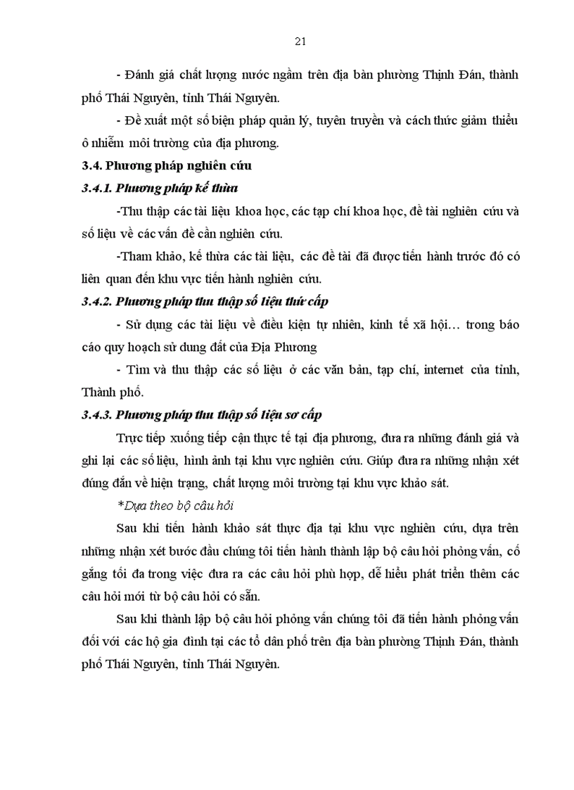 image for page Đánh giá hiện trạng chất lượng môi trường khu vực trên địa bàn Phường Thịnh Đán Thành Phố Thái Nguyên