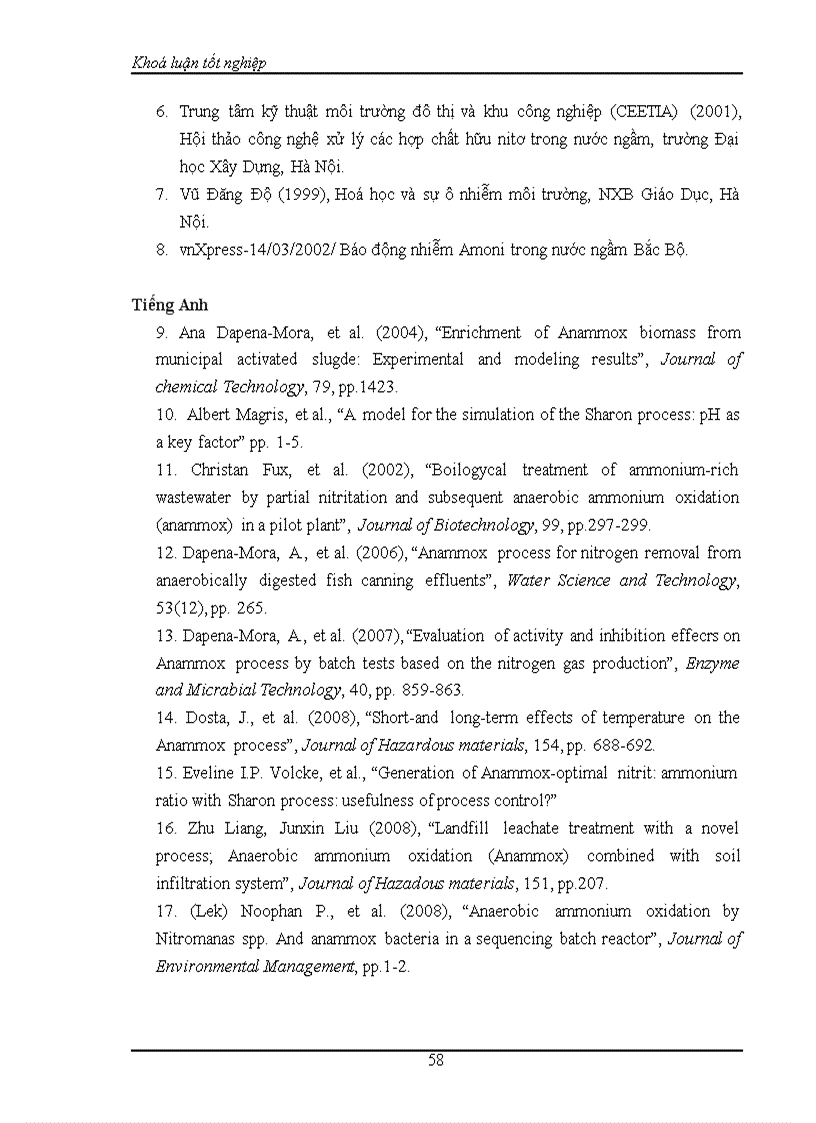 image for page Nghiên cứu xử lý amonibằng phương pháp sinh họcsử dụng các vi khuẩn tự dưỡng