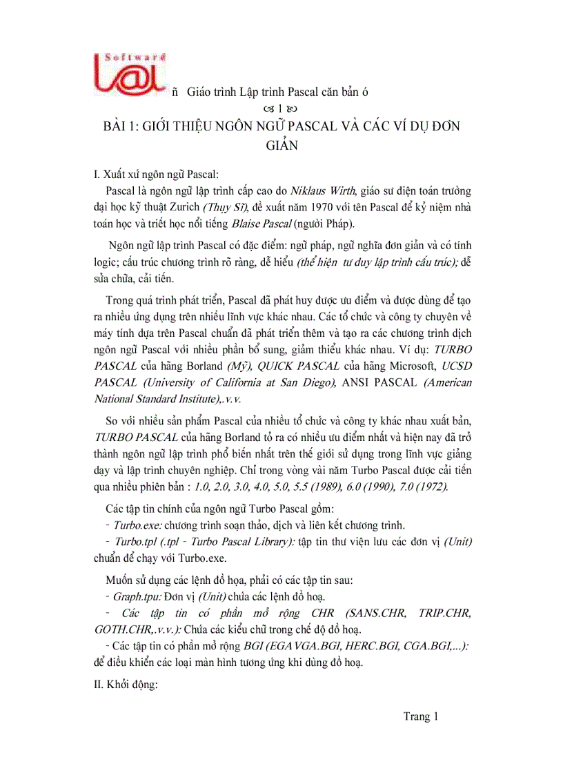 image for page Lập trình Pascal căn bản