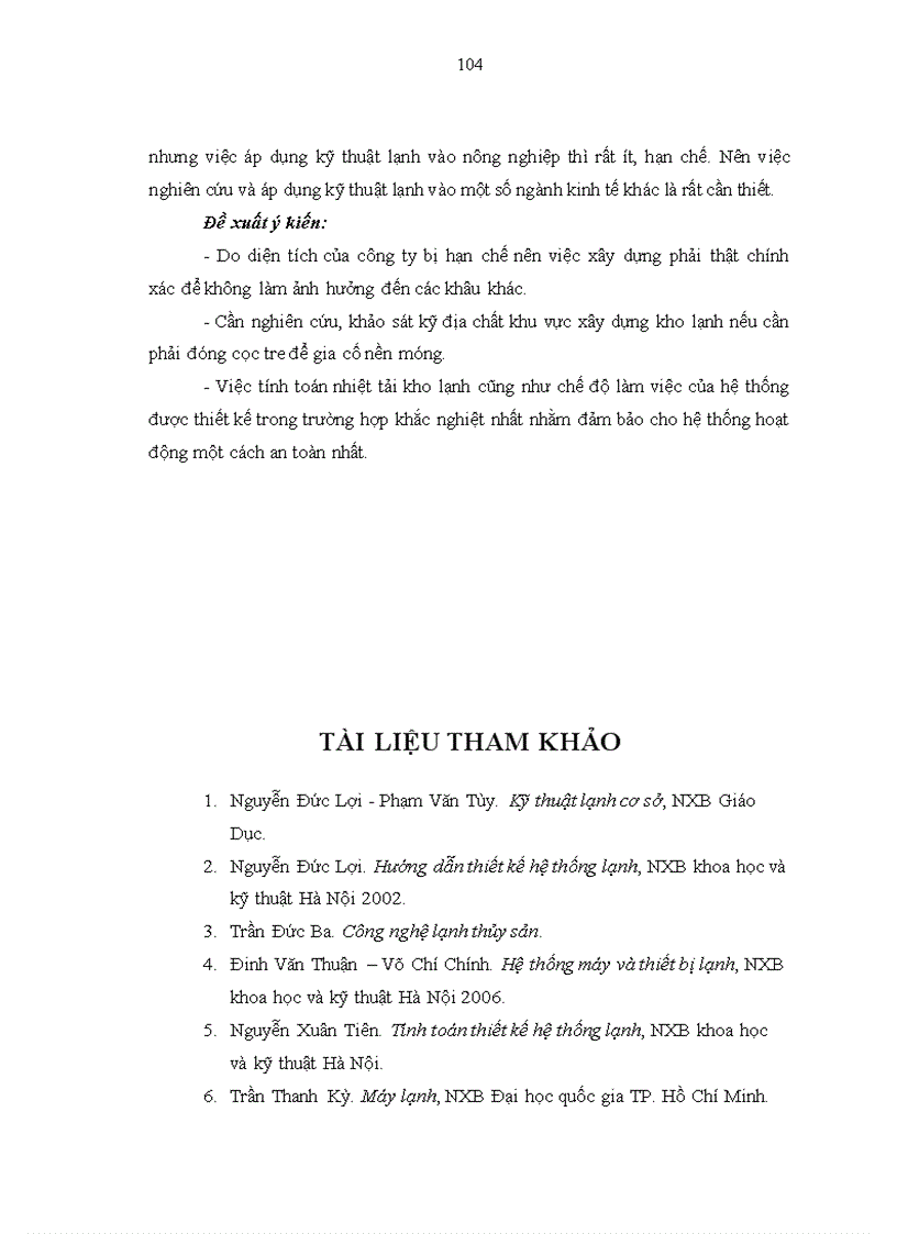 image for page Tính toán thiết kế hệ thống lạnh cho kho bảo quản sản phẩm thủy sản đông lạnh sức chứa 500 tấn tại Công ty TNHH Minh Đăng Sóc Trăng