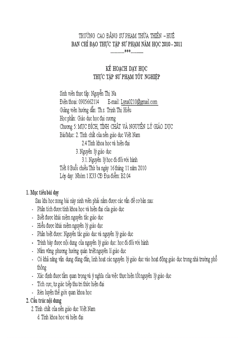 image for page Giáo án giáo dục học Bài tính chất nguyên lý của nền giáo dục Việt Nam Word and powerpoint Đã duyệt