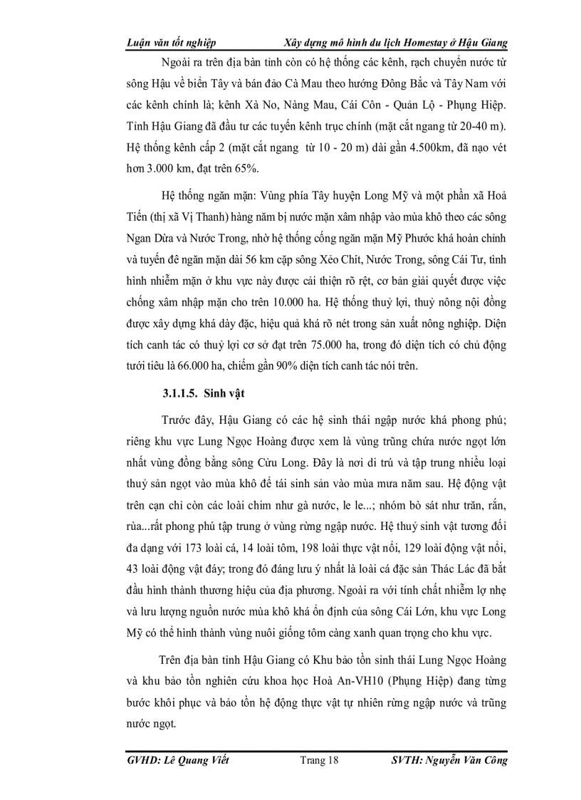 image for page Xây dựng mô hình du lịch homestay ở tỉnh hậu giang