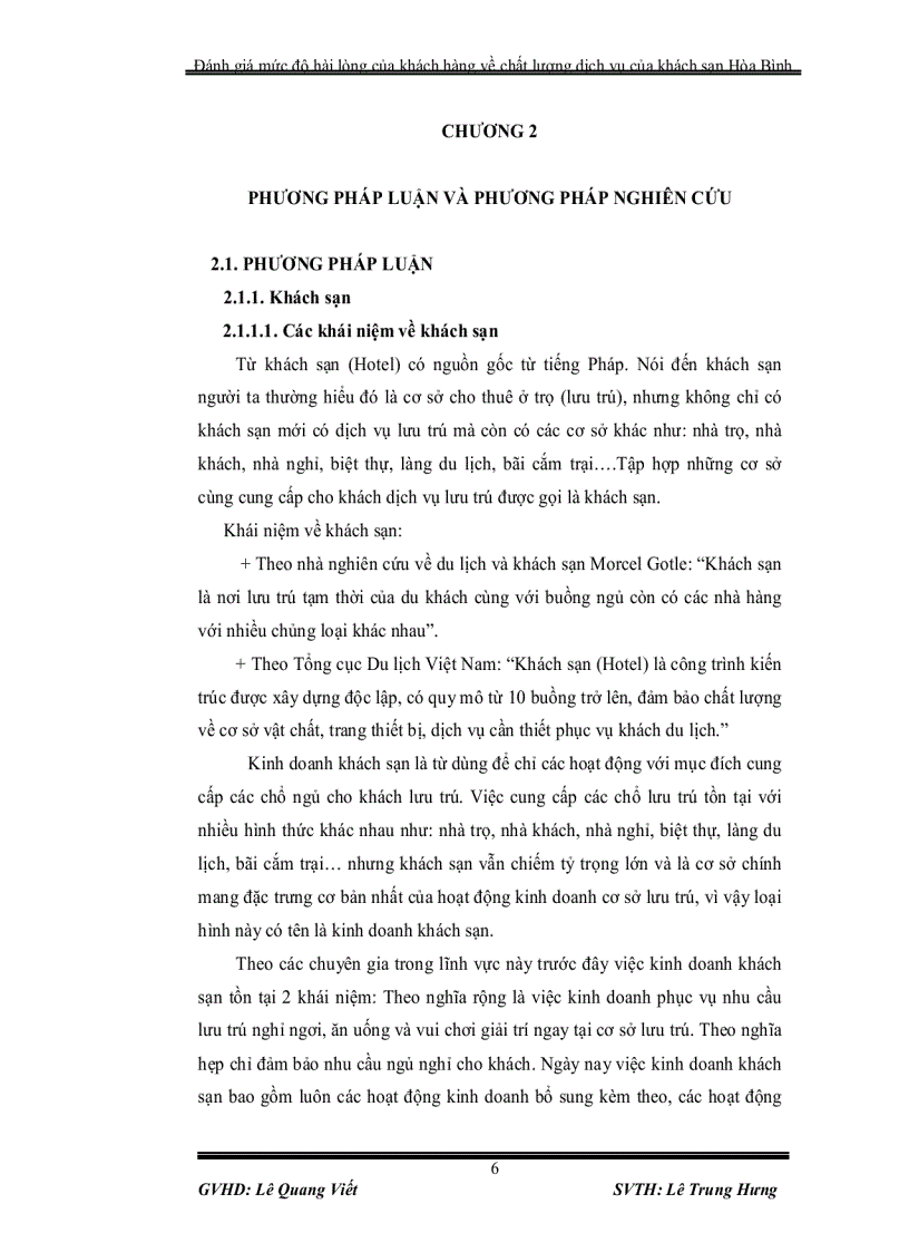 image for page Đánh giá mức độ hài lòng của khách hàng về chất lượng dịch vụ tại khách sạn hòa bình cần thơ