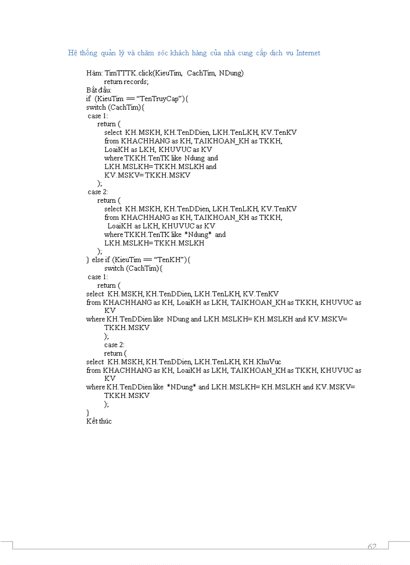 image for page Phân tích và thiết kế hệ thống quản lý và chăm sóc khách hàng của nhà cung cấp dịch vụ internet