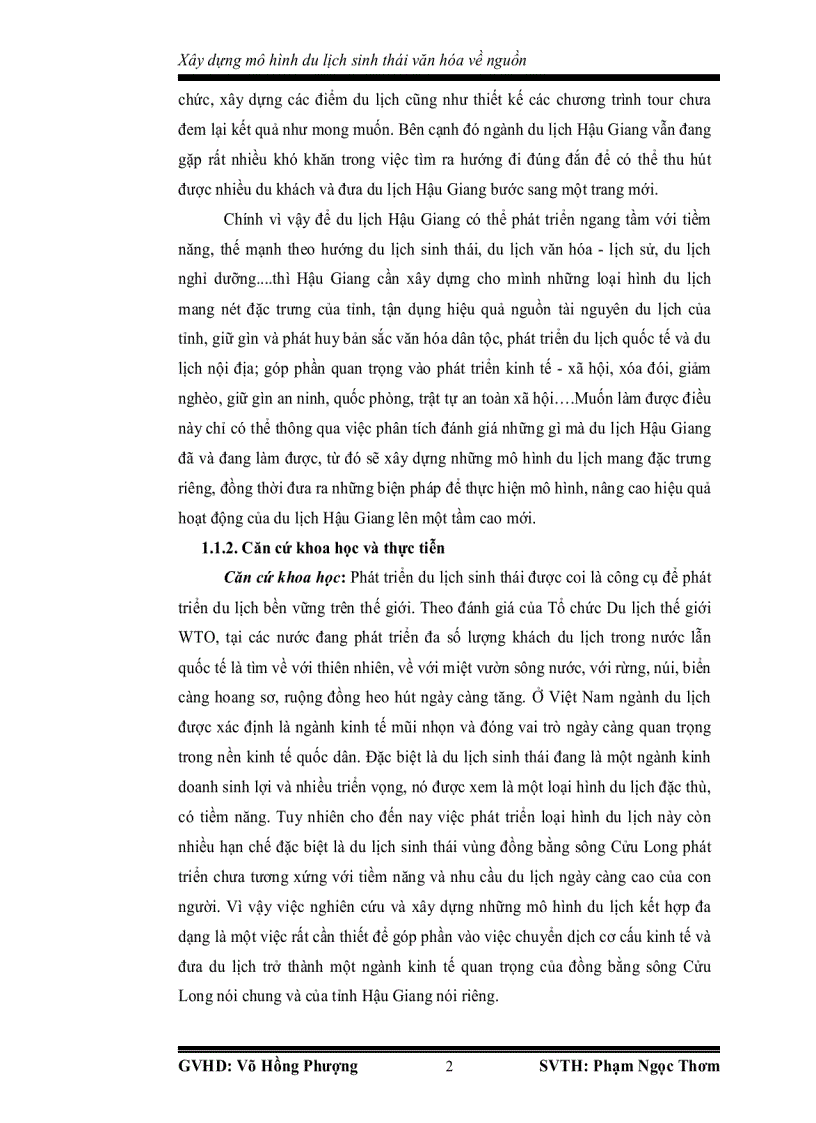 image for page Đánh giá hiện trạng du lịch hậu giang và xây dựng mô hình du lịch sinh thái văn hóa về nguồn