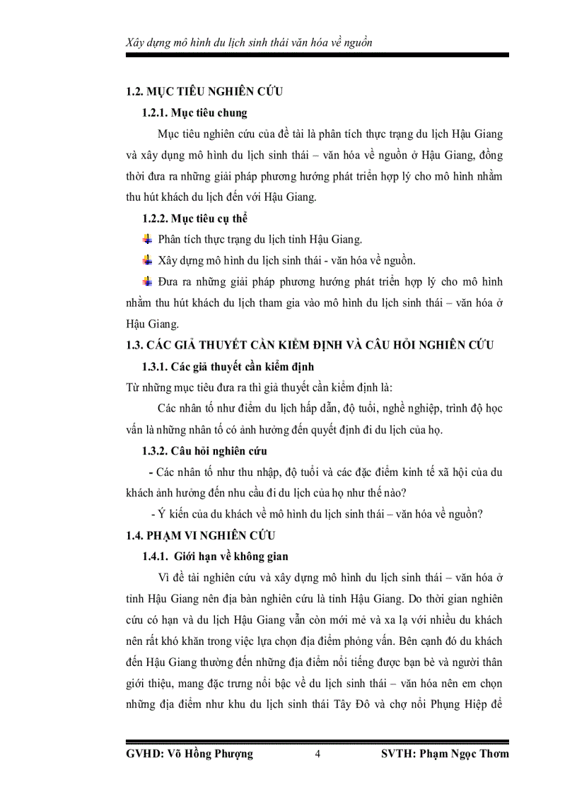 image for page Đánh giá hiện trạng du lịch hậu giang và xây dựng mô hình du lịch sinh thái văn hóa về nguồn