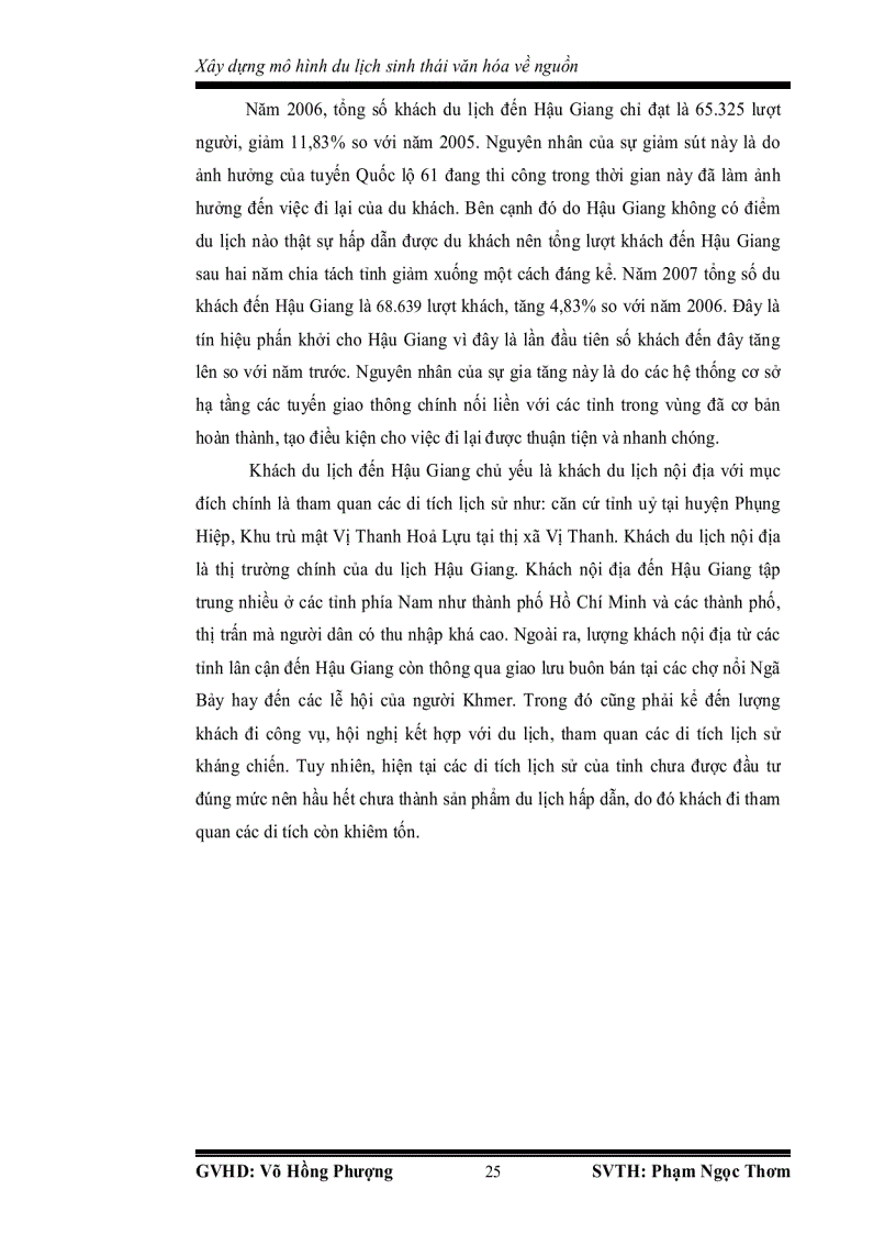 image for page Đánh giá hiện trạng du lịch hậu giang và xây dựng mô hình du lịch sinh thái văn hóa về nguồn