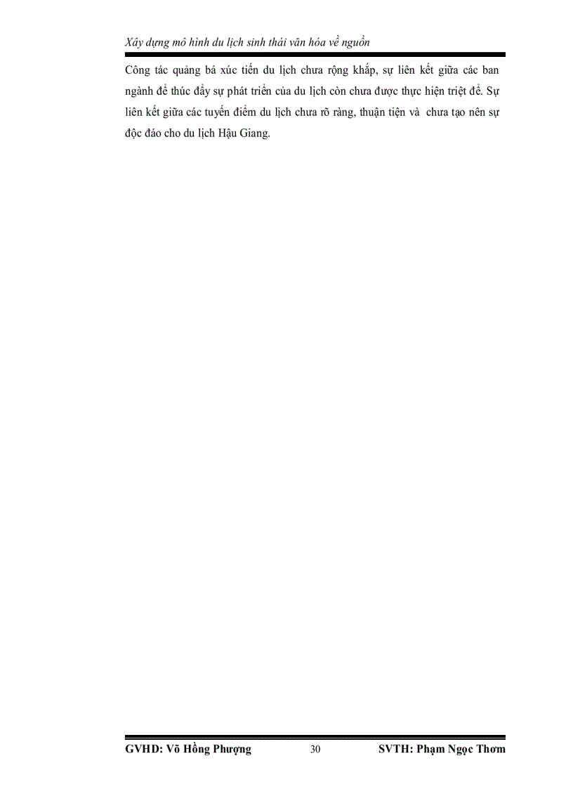 image for page Đánh giá hiện trạng du lịch hậu giang và xây dựng mô hình du lịch sinh thái văn hóa về nguồn