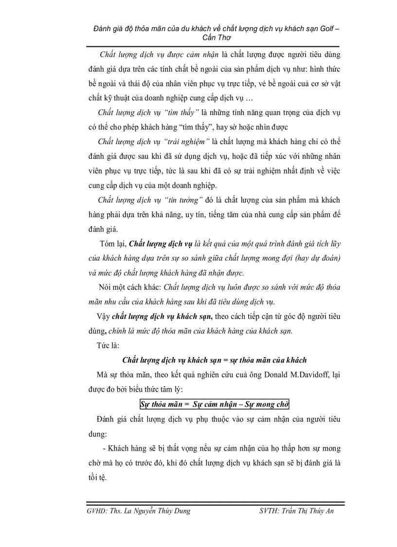 image for page Đánh giá mức độ thoả mãn của du khách về chất lượng dịch vụ của khách sạn golf cần thơ