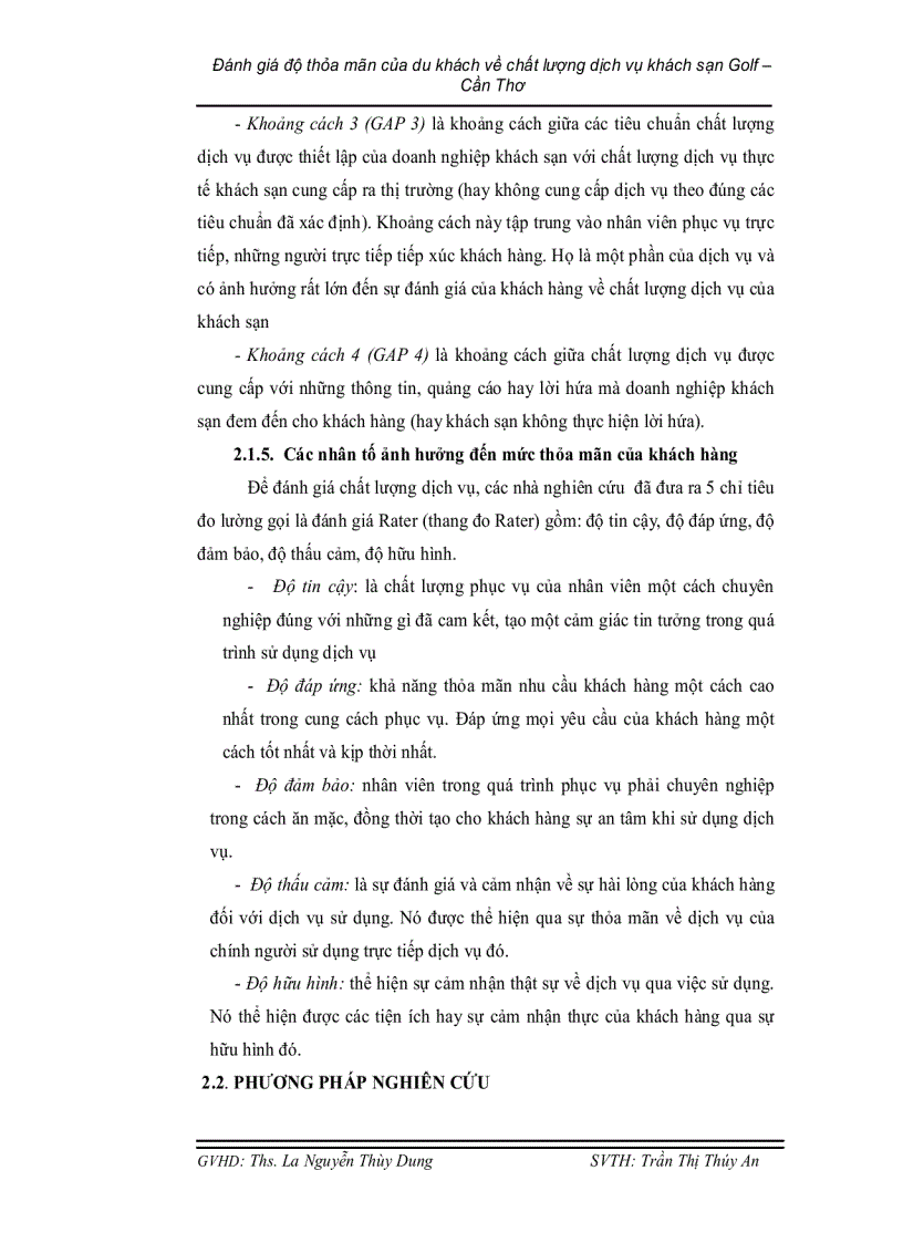 image for page Đánh giá mức độ thoả mãn của du khách về chất lượng dịch vụ của khách sạn golf cần thơ