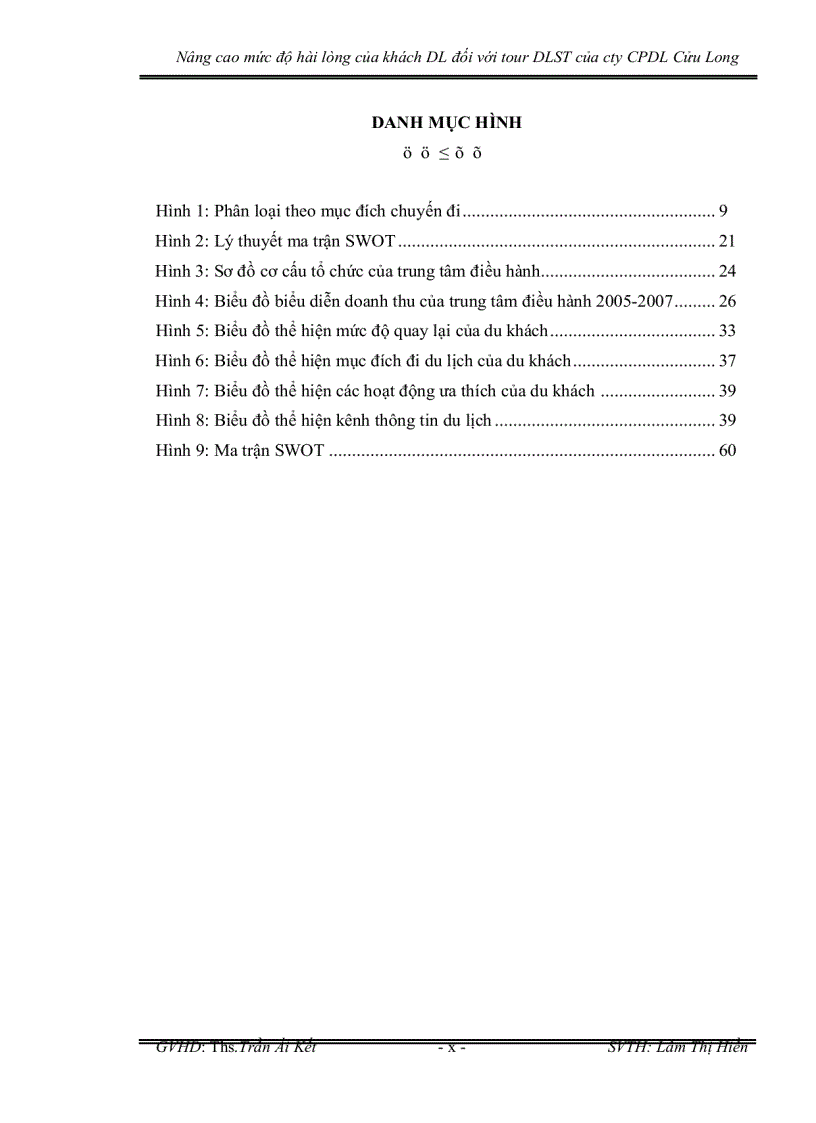 image for page Nâng cao mức độ hài lòng của khách du lịch đối với tour du lịch sinh thái của công ty cổ phần du lịch cửu long