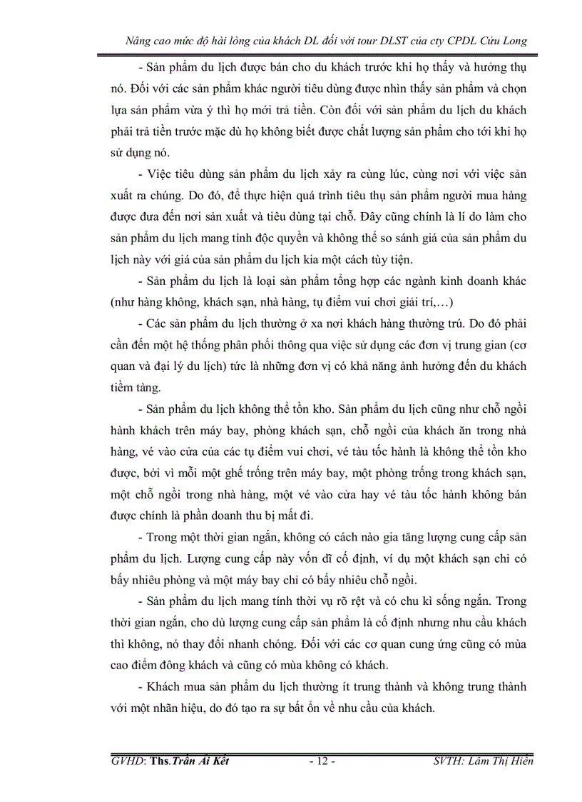 image for page Nâng cao mức độ hài lòng của khách du lịch đối với tour du lịch sinh thái của công ty cổ phần du lịch cửu long