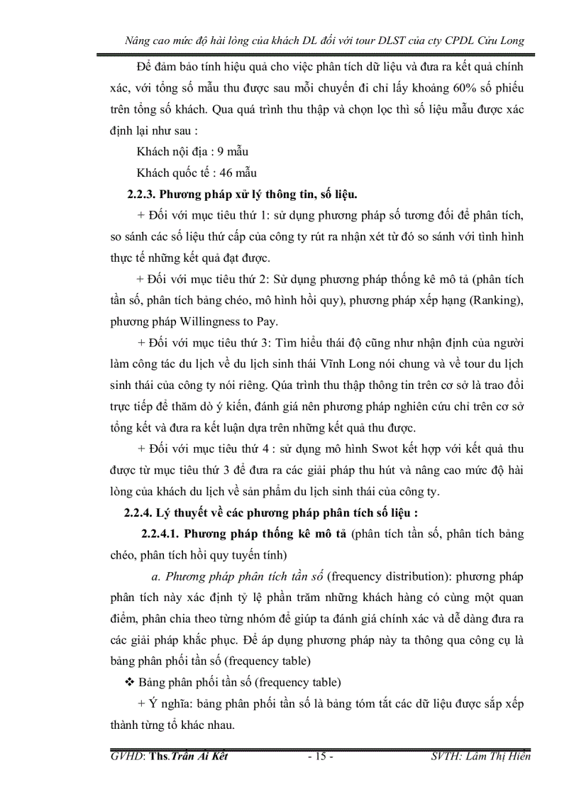 image for page Nâng cao mức độ hài lòng của khách du lịch đối với tour du lịch sinh thái của công ty cổ phần du lịch cửu long