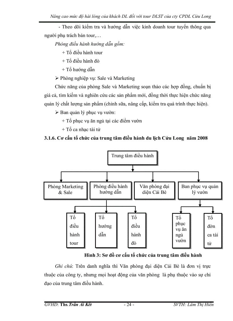 image for page Nâng cao mức độ hài lòng của khách du lịch đối với tour du lịch sinh thái của công ty cổ phần du lịch cửu long