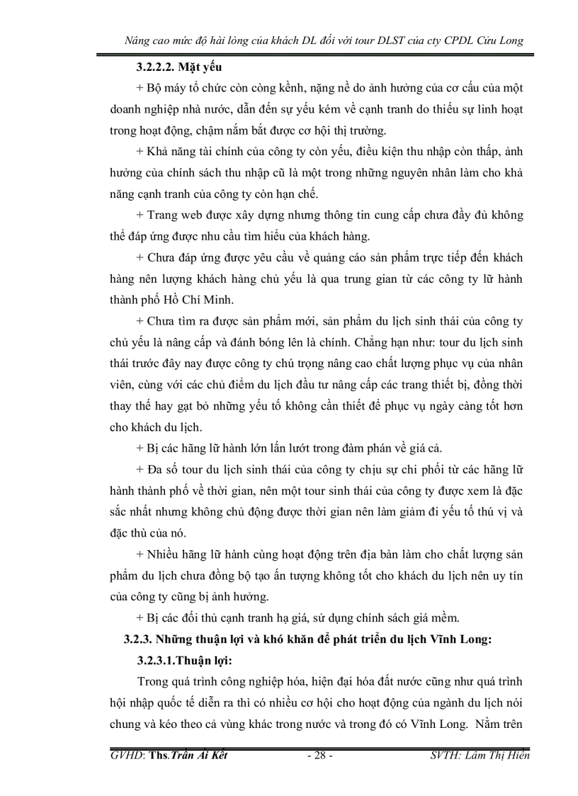 image for page Nâng cao mức độ hài lòng của khách du lịch đối với tour du lịch sinh thái của công ty cổ phần du lịch cửu long