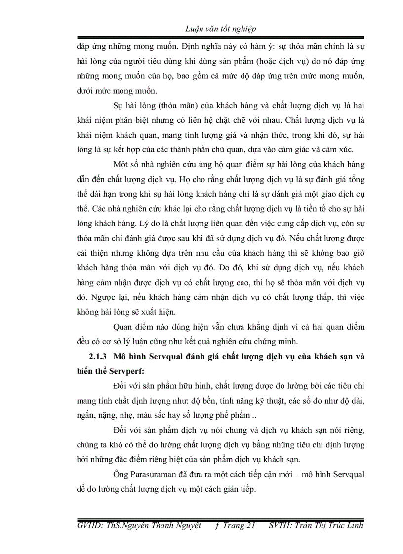 image for page Đánh giá sự hài lòng của khách hàng về chất lượng dịch vụ của khách sạn ninh kiều 2 thành phố cần thơ