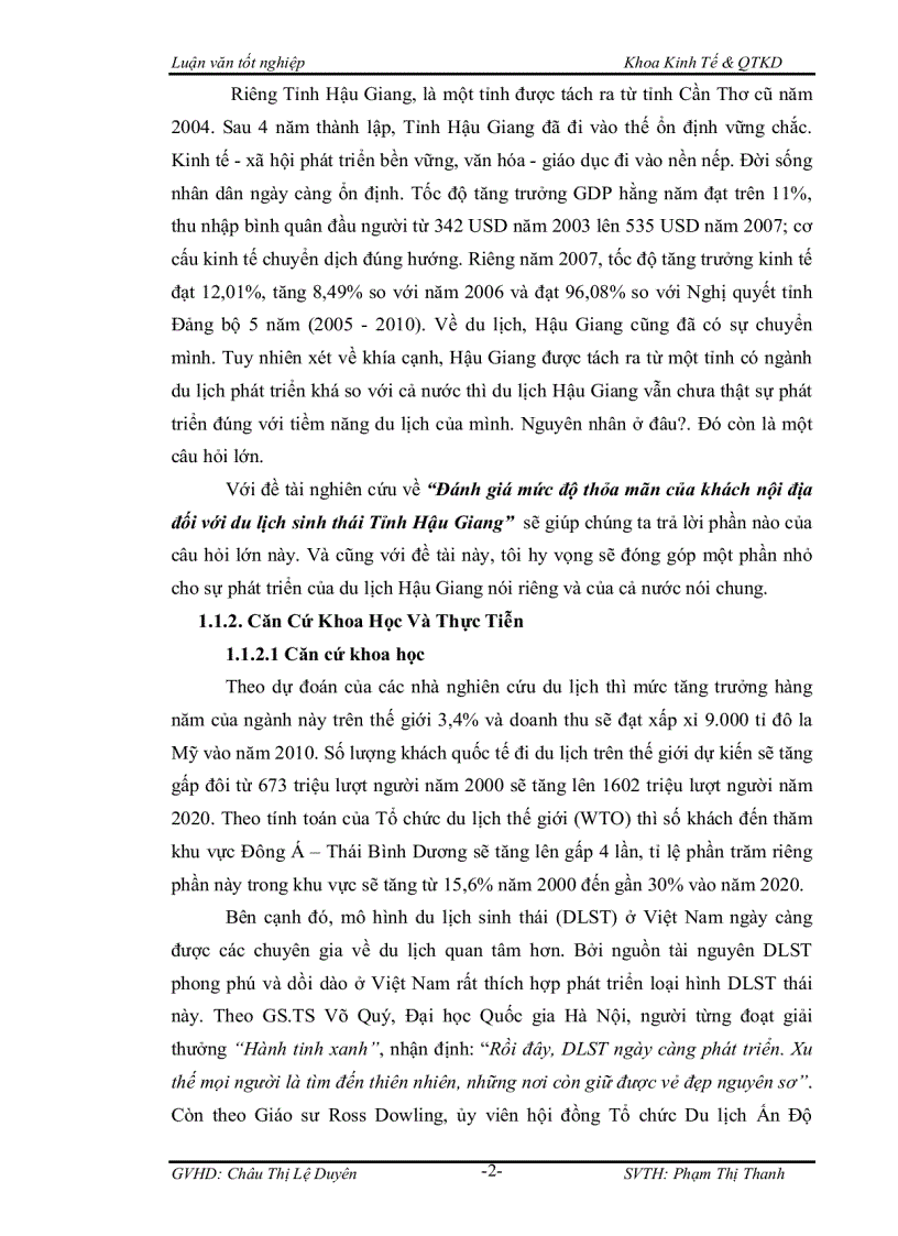 image for page Đánh giá mức độ hài lòng của khách nội địa đối với du lịch sinh thái tỉnh hậu giang