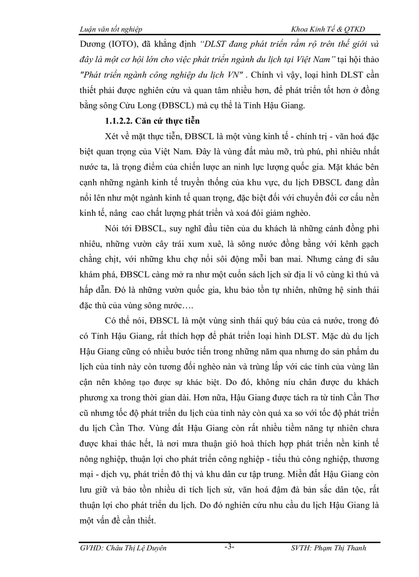 image for page Đánh giá mức độ hài lòng của khách nội địa đối với du lịch sinh thái tỉnh hậu giang