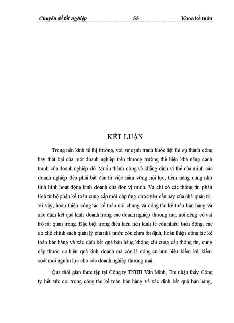 image for page Tổ chức hạch toán kế toán bán hàng và xác định kết quả kinh doanh tại Công ty TNHH Văn Minh
