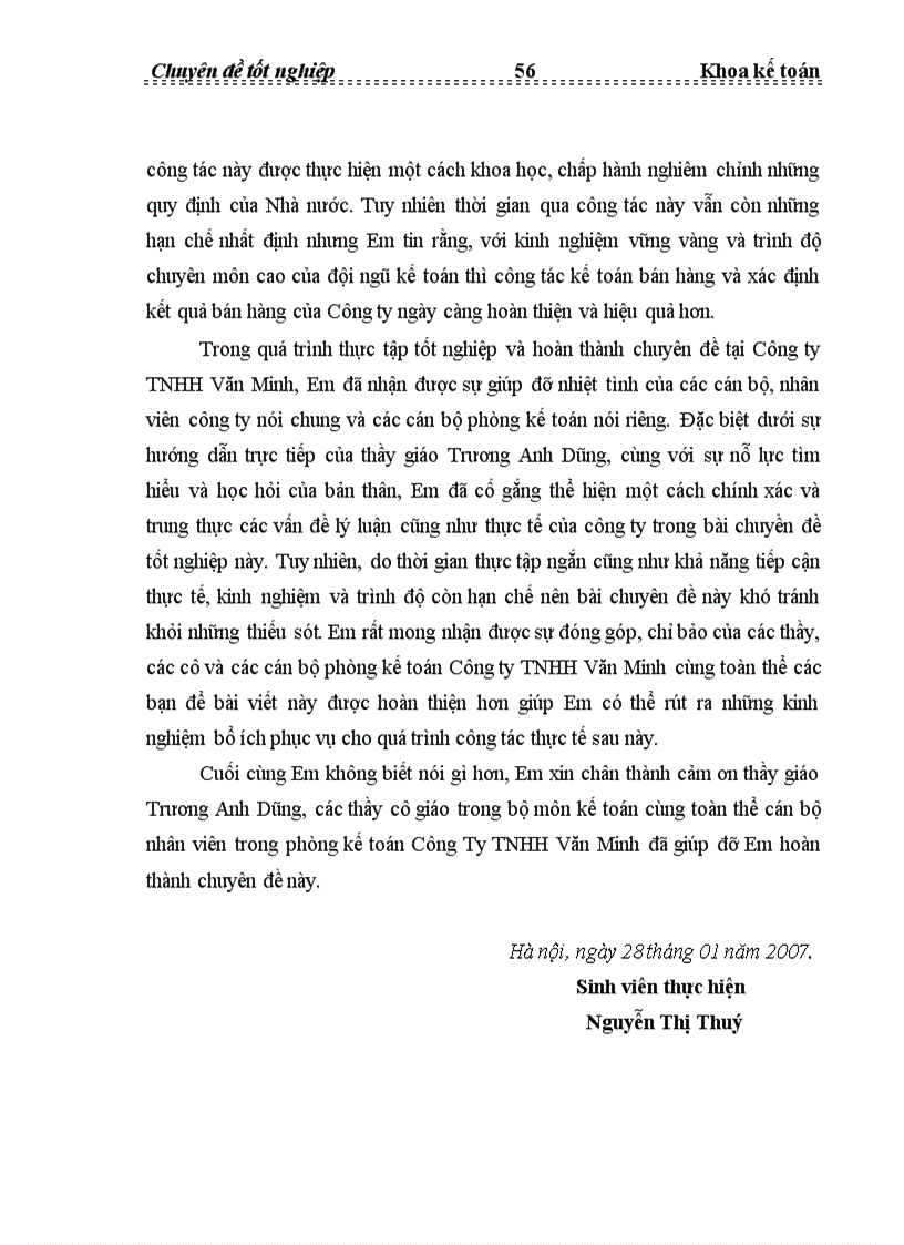 image for page Tổ chức hạch toán kế toán bán hàng và xác định kết quả kinh doanh tại Công ty TNHH Văn Minh