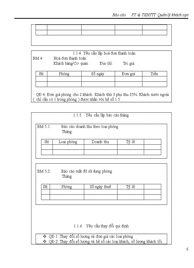 Phân tich thiết kế phần mềm quản lý khách sạn dhbkhn