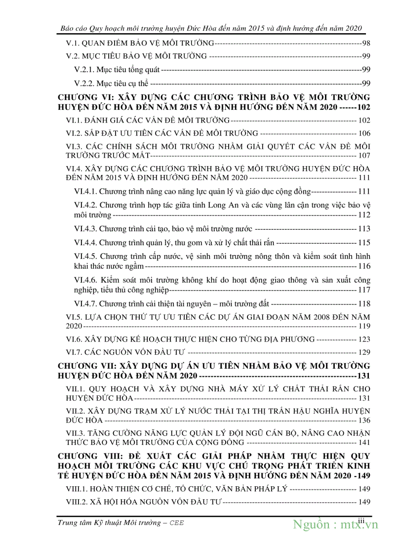 image for page Quy hoạch Môi trường Huyện Đức Hòa Long An đến năm 2015 và định hướng đến năm 2020