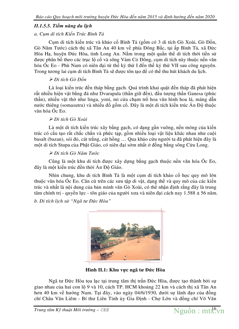 image for page Quy hoạch Môi trường Huyện Đức Hòa Long An đến năm 2015 và định hướng đến năm 2020