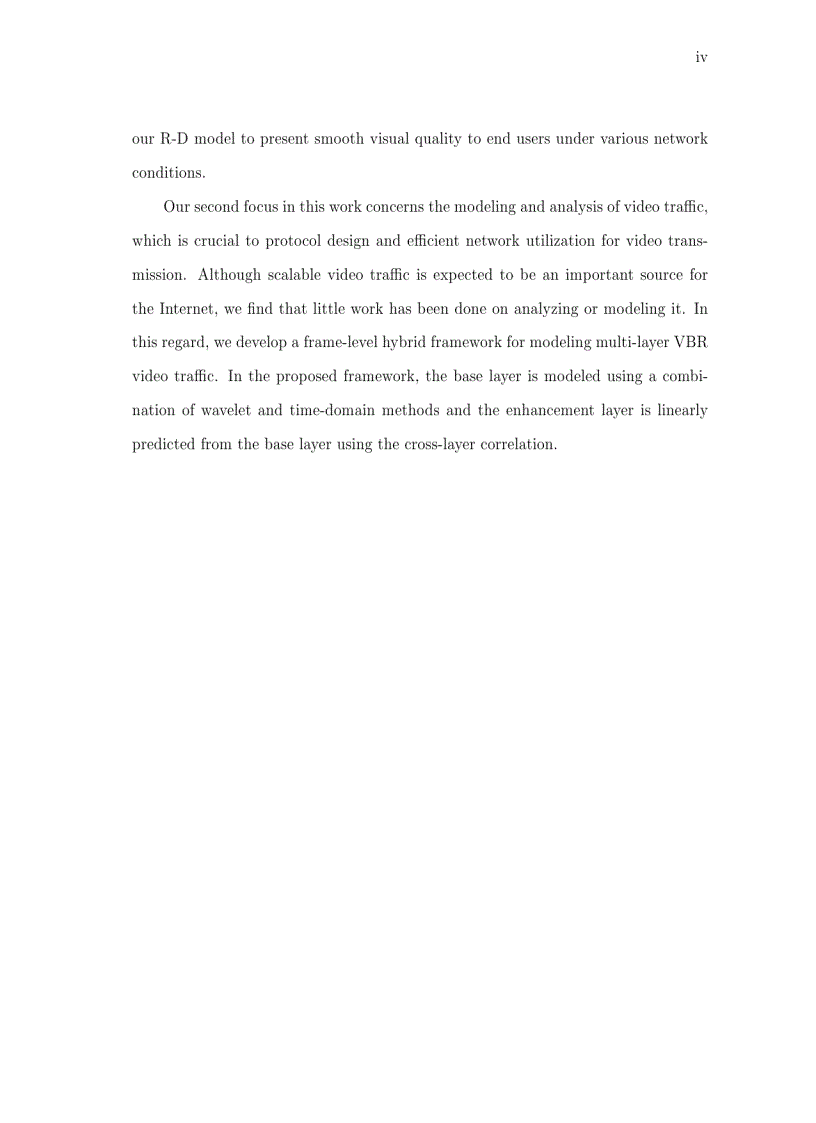 image for page Luận văn tiến sĩ khoa học Rate Distortion Analysis and Traffic Modelling of Scalable Video Coders