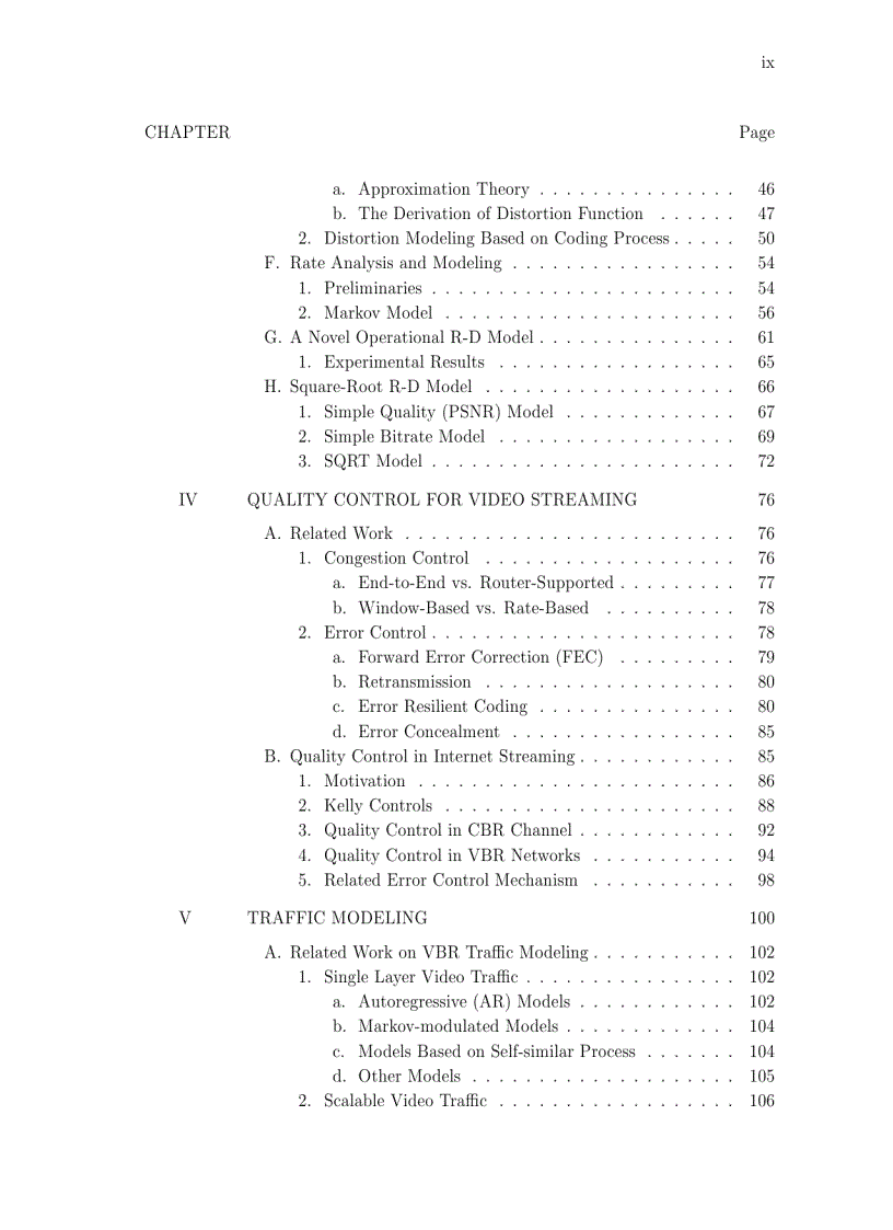 image for page Luận văn tiến sĩ khoa học Rate Distortion Analysis and Traffic Modelling of Scalable Video Coders