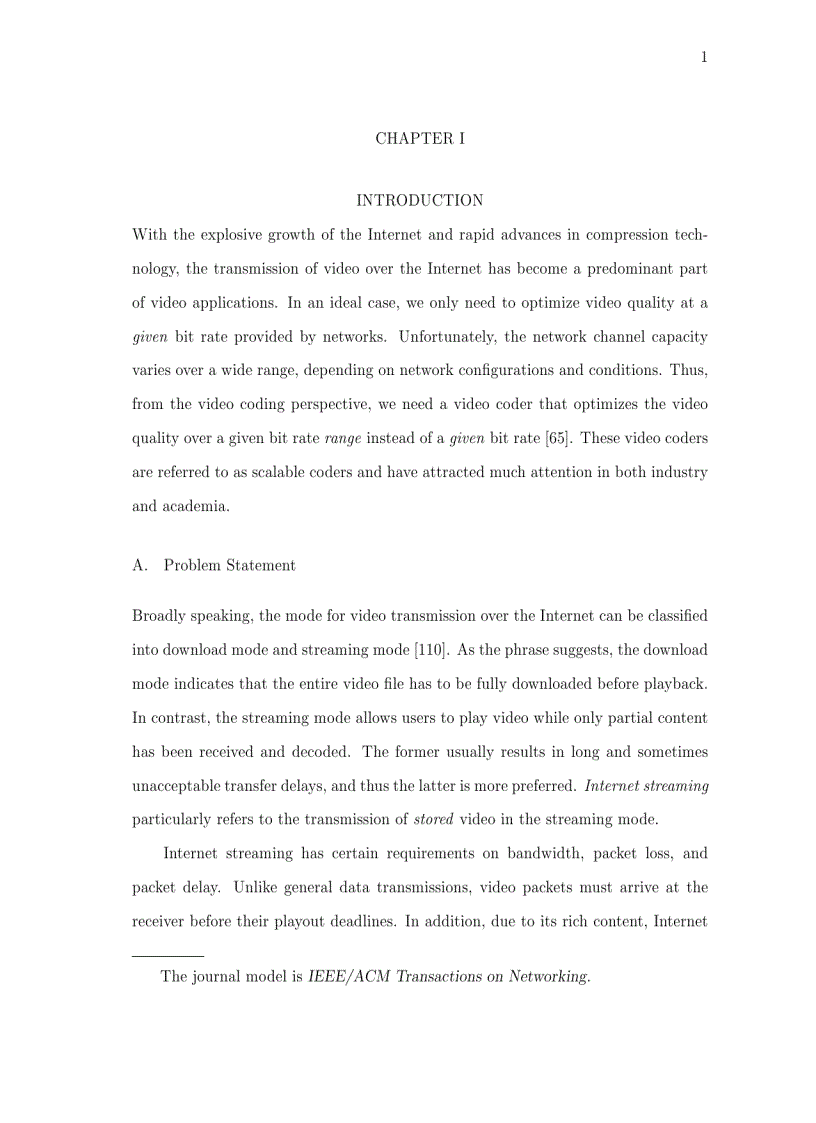 image for page Luận văn tiến sĩ khoa học Rate Distortion Analysis and Traffic Modelling of Scalable Video Coders