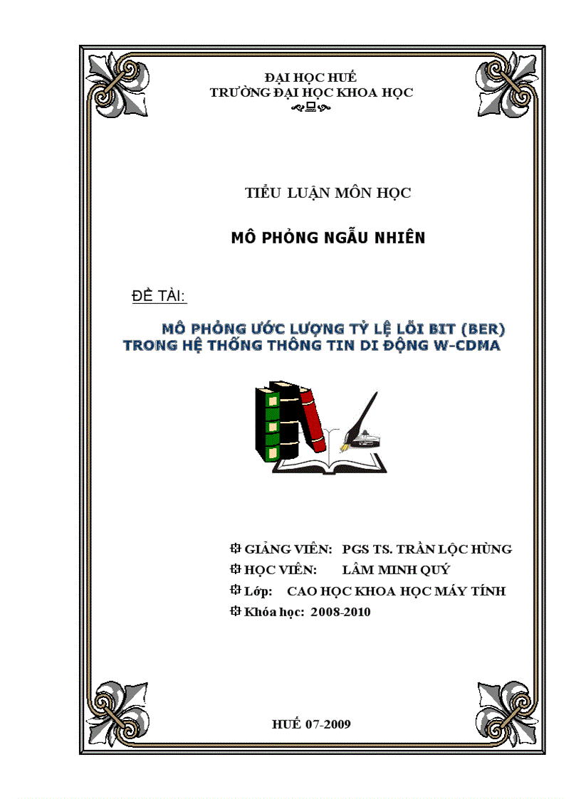 image for page Mô phỏng ước lượng tỉ lệ lỗi BIT BER trong hệ thống thông tin di động W CDMA