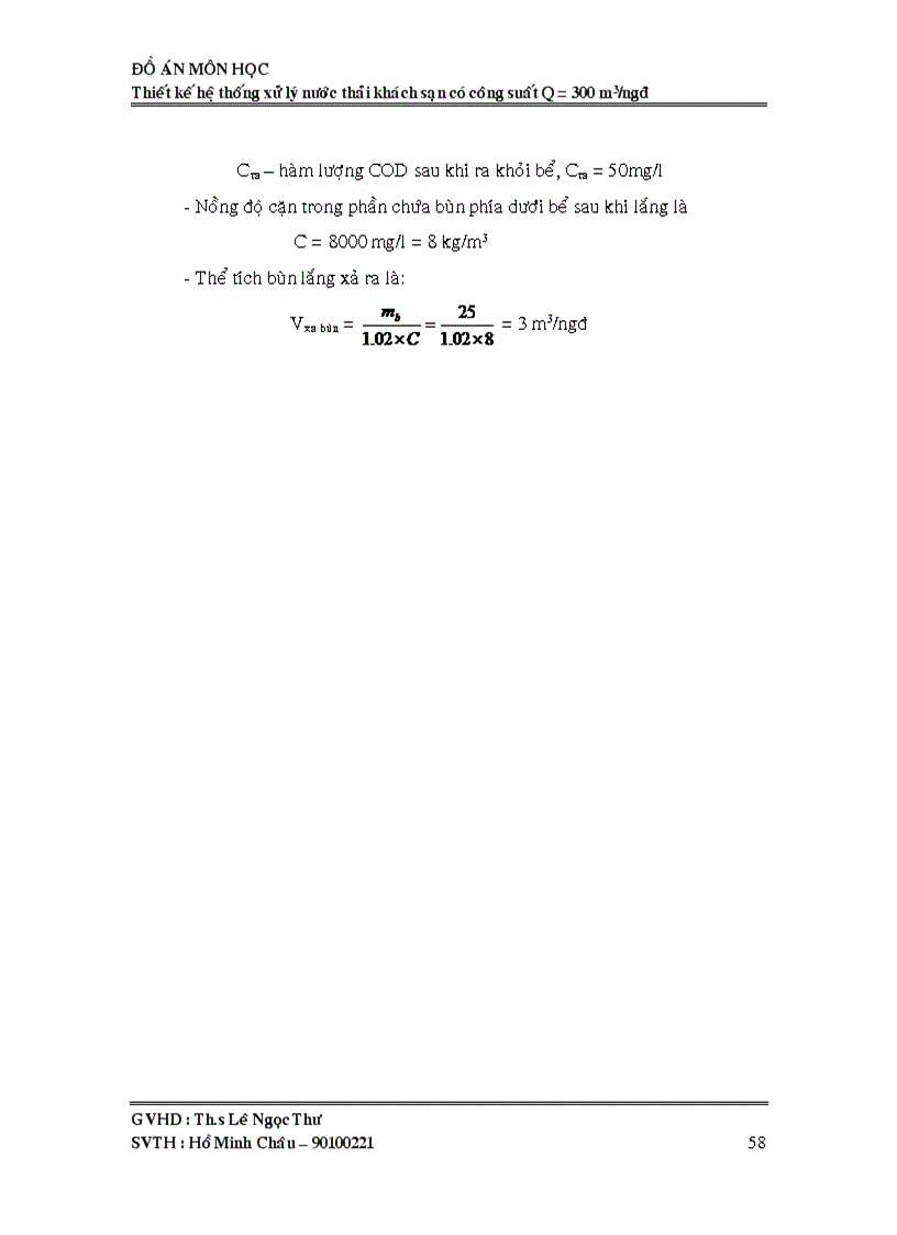 image for page Thiết kế hệ thống xử lý nước thải khách sạn có công suất Q 300 m3 ngđ