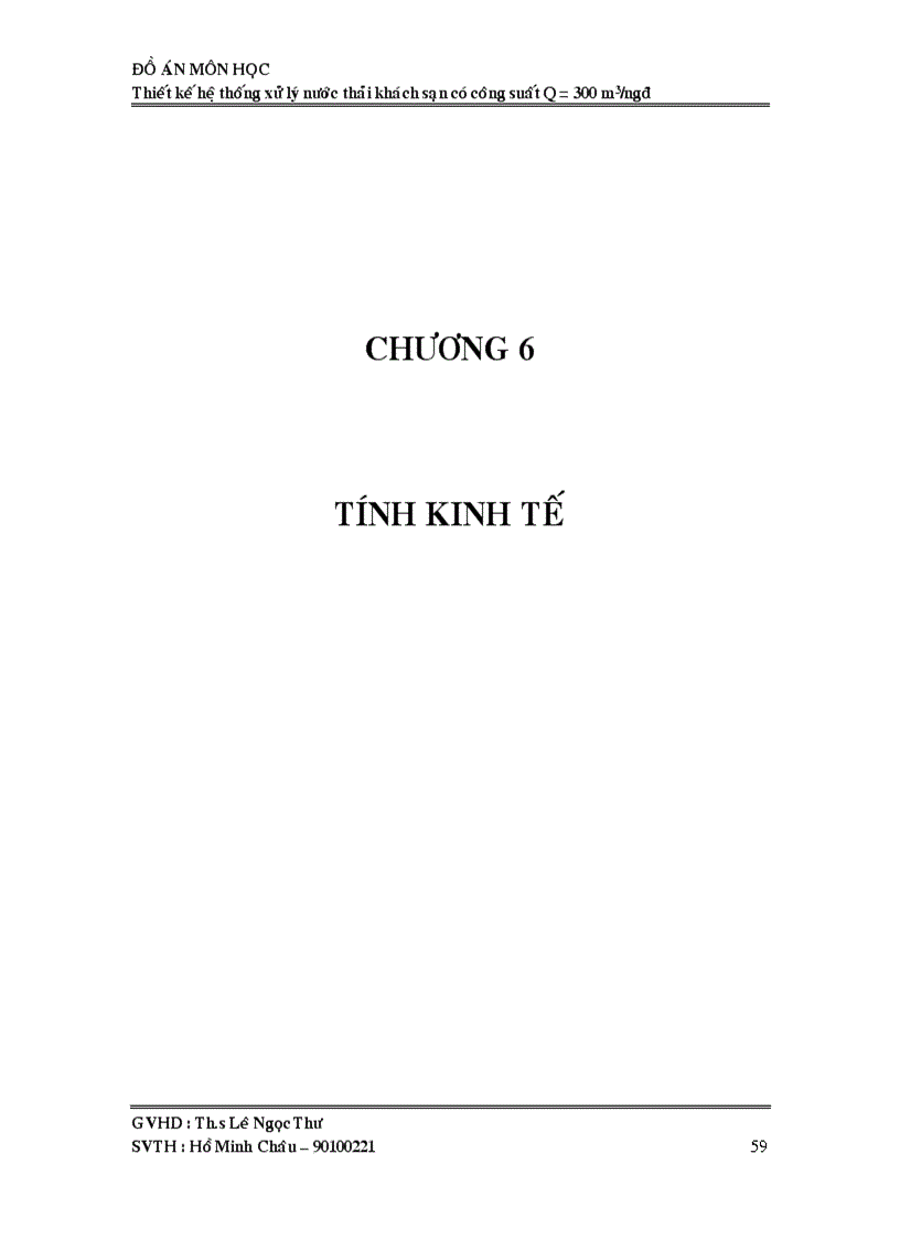 image for page Thiết kế hệ thống xử lý nước thải khách sạn có công suất Q 300 m3 ngđ