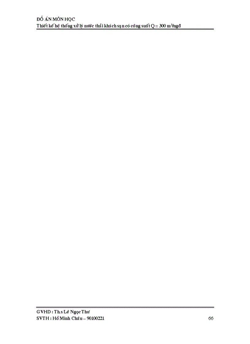 image for page Thiết kế hệ thống xử lý nước thải khách sạn có công suất Q 300 m3 ngđ