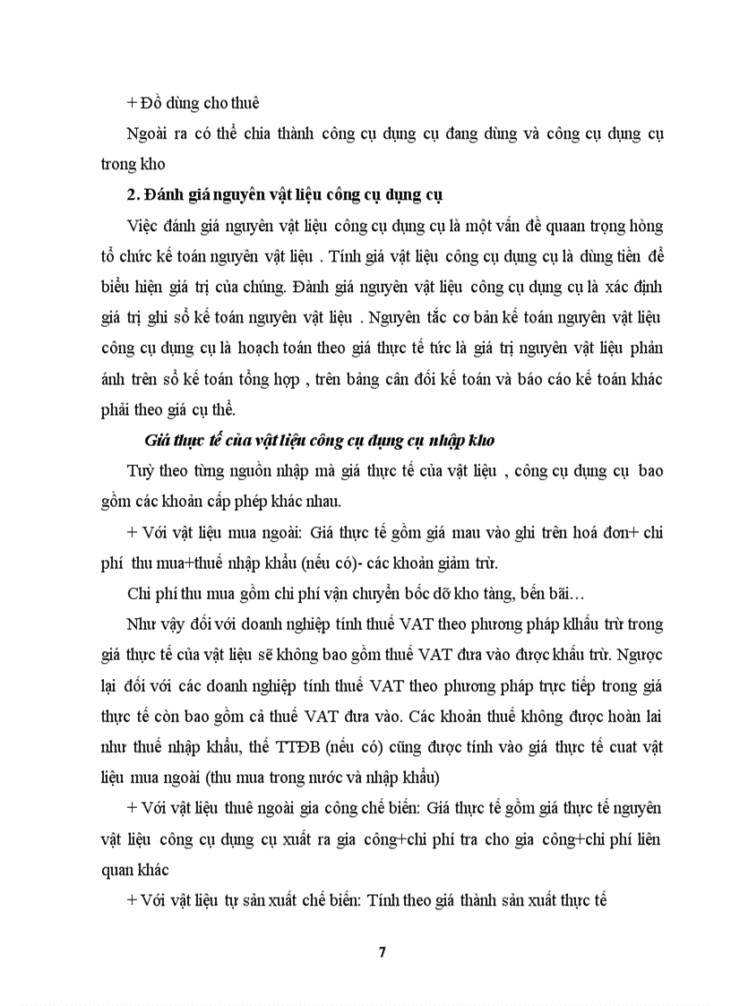 image for page Tổ chức công tác kế toán nguyên vật liệu công cụ dụng cụ ở công ty cổ phần Hoa Việt