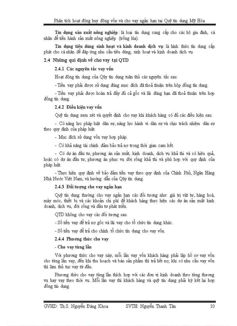 image for page Phân tích hoạt động huy động vốn và cho vay ngắn hạn tại quỹ tín dụng mỹ hòa