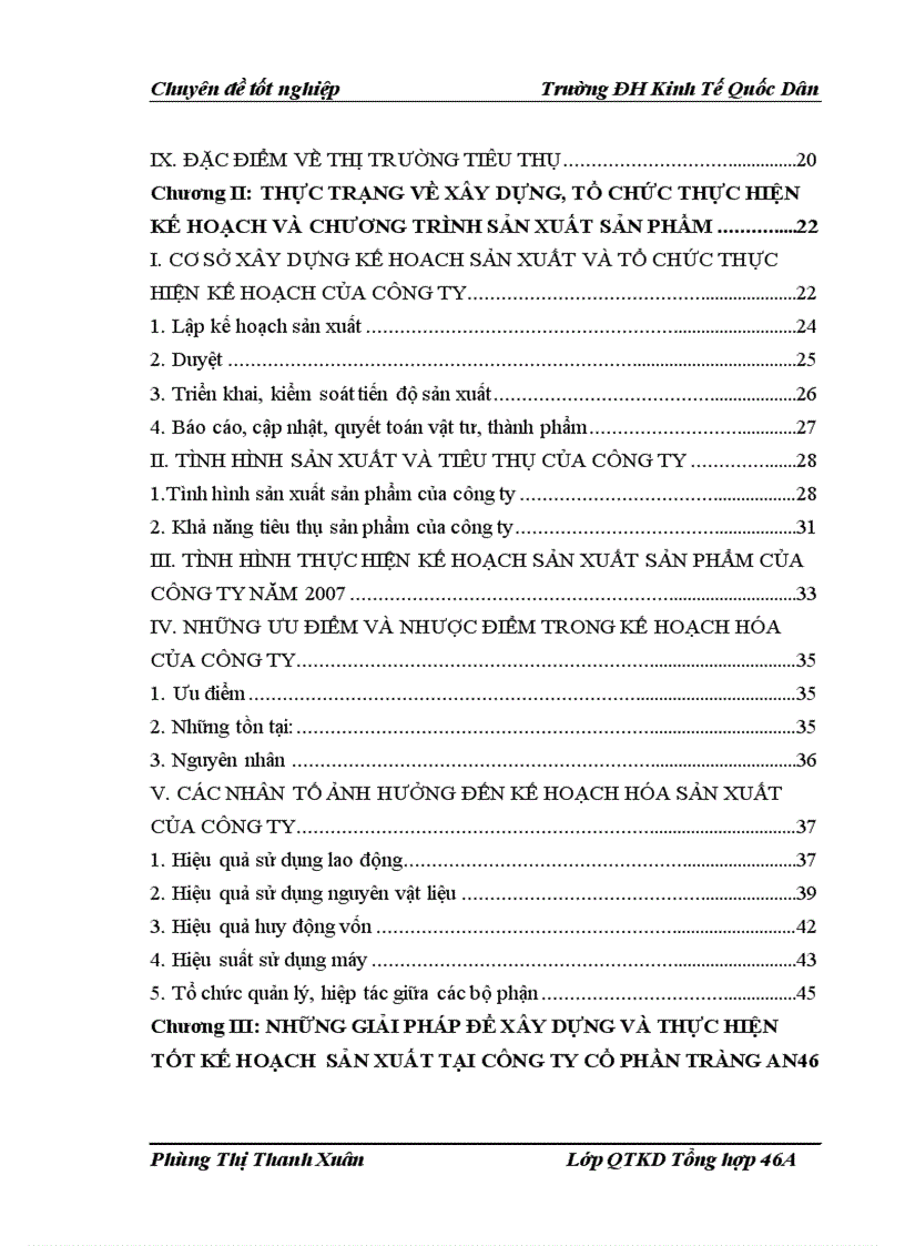 image for page Xây dựng tổ chức thực hiện kế hoạch và chương trình sản xuất của Công ty Cổ phần Tràng An