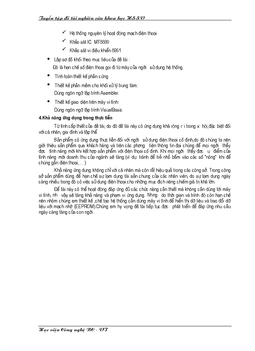 image for page Nghiên cứu thiết kế chế tạo hệ thống hạn chế cuộc gọi