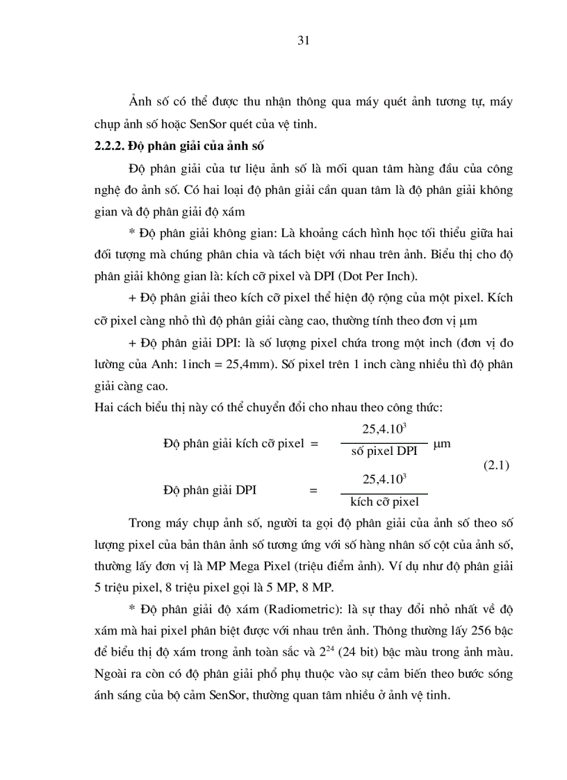 image for page Luận văn thạc sỹ Công nghệ đo ảnh trên cơ sở ảnh chụp từ máy chụp ảnh số phổ thông