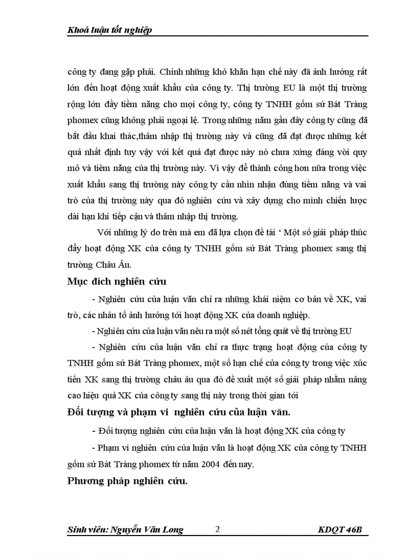 image for page Một số Giải pháp thúc đẩy hoạt động xuất khẩu của công ty TNHH gốm sứ Bát Tràng phomex sang thị trường Châu Âu