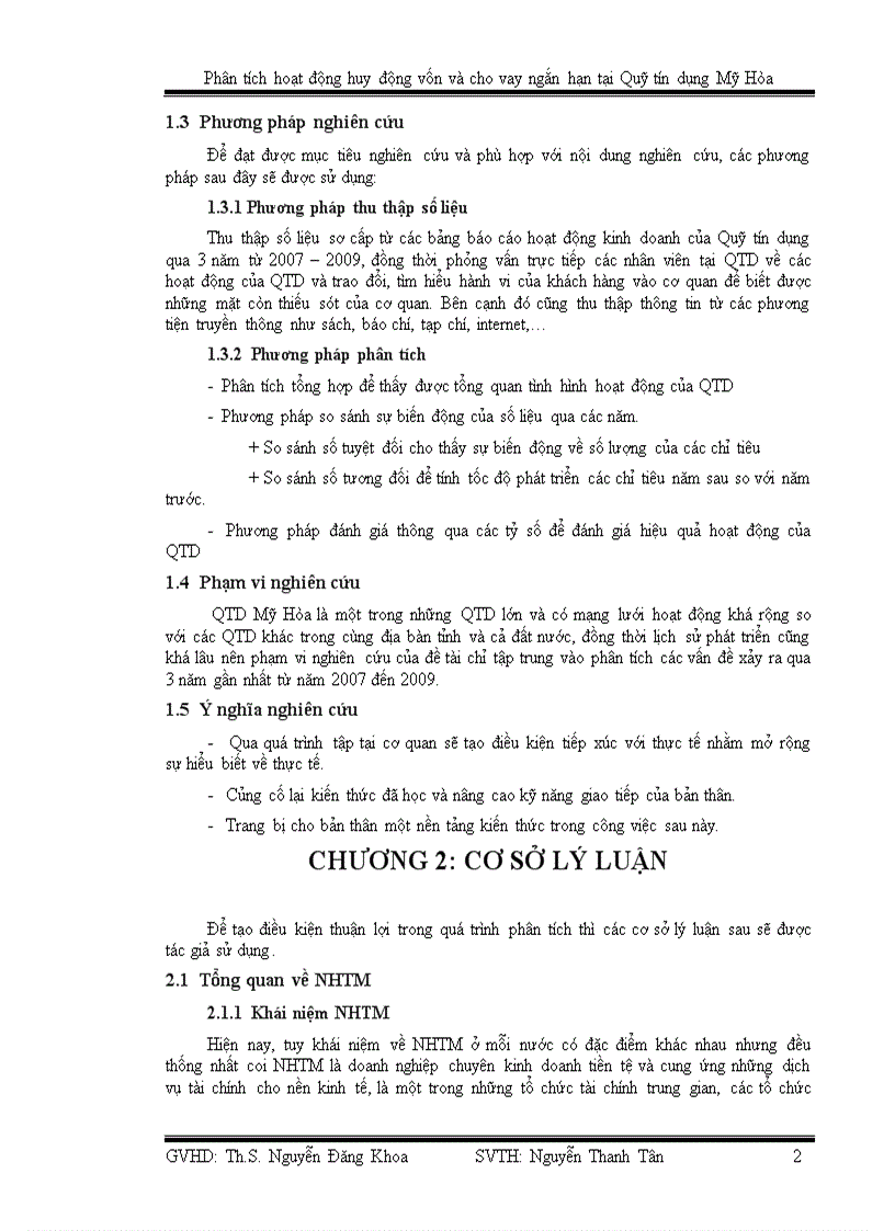 image for page Phân tích hoạt động huy động vốn và cho vay ngắn hạn tại quỹ tín dụng mỹ hòa