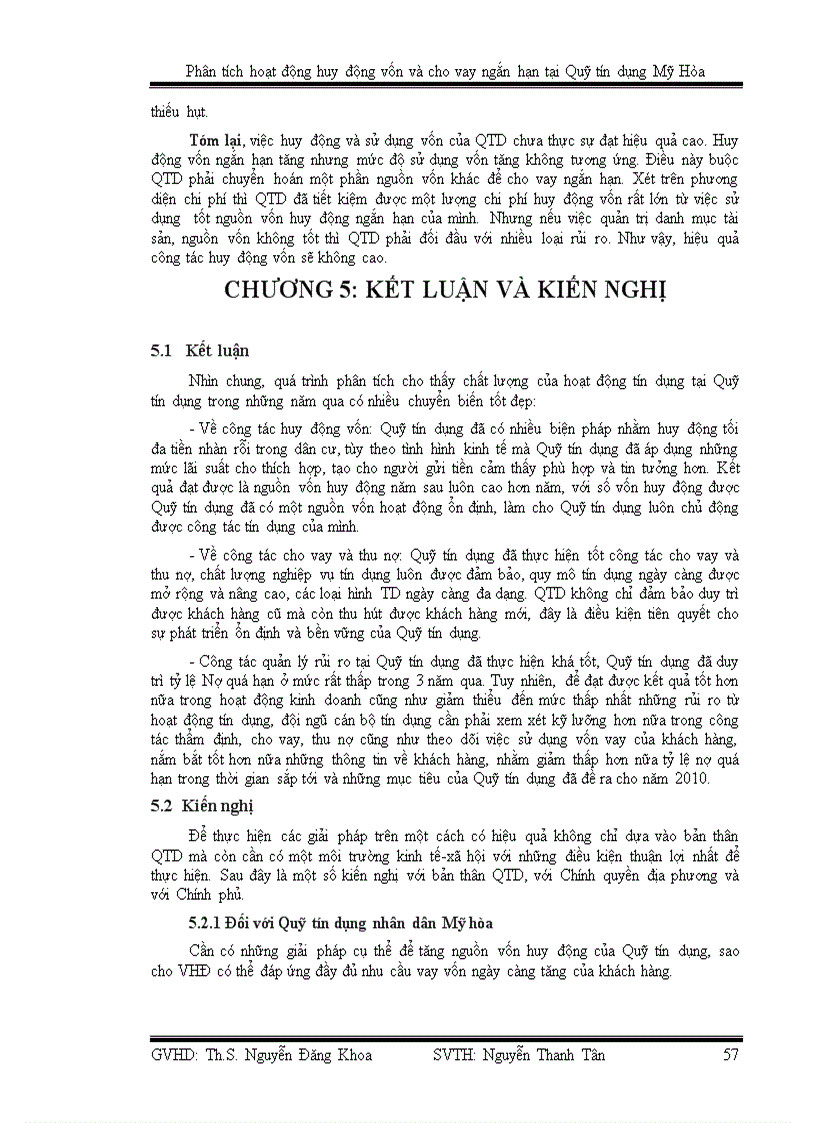 image for page Phân tích hoạt động huy động vốn và cho vay ngắn hạn tại quỹ tín dụng mỹ hòa