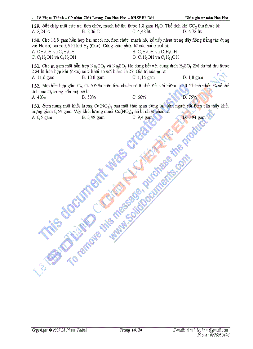 image for page Các phương pháp giúp giải nhanh bài toán hóa học