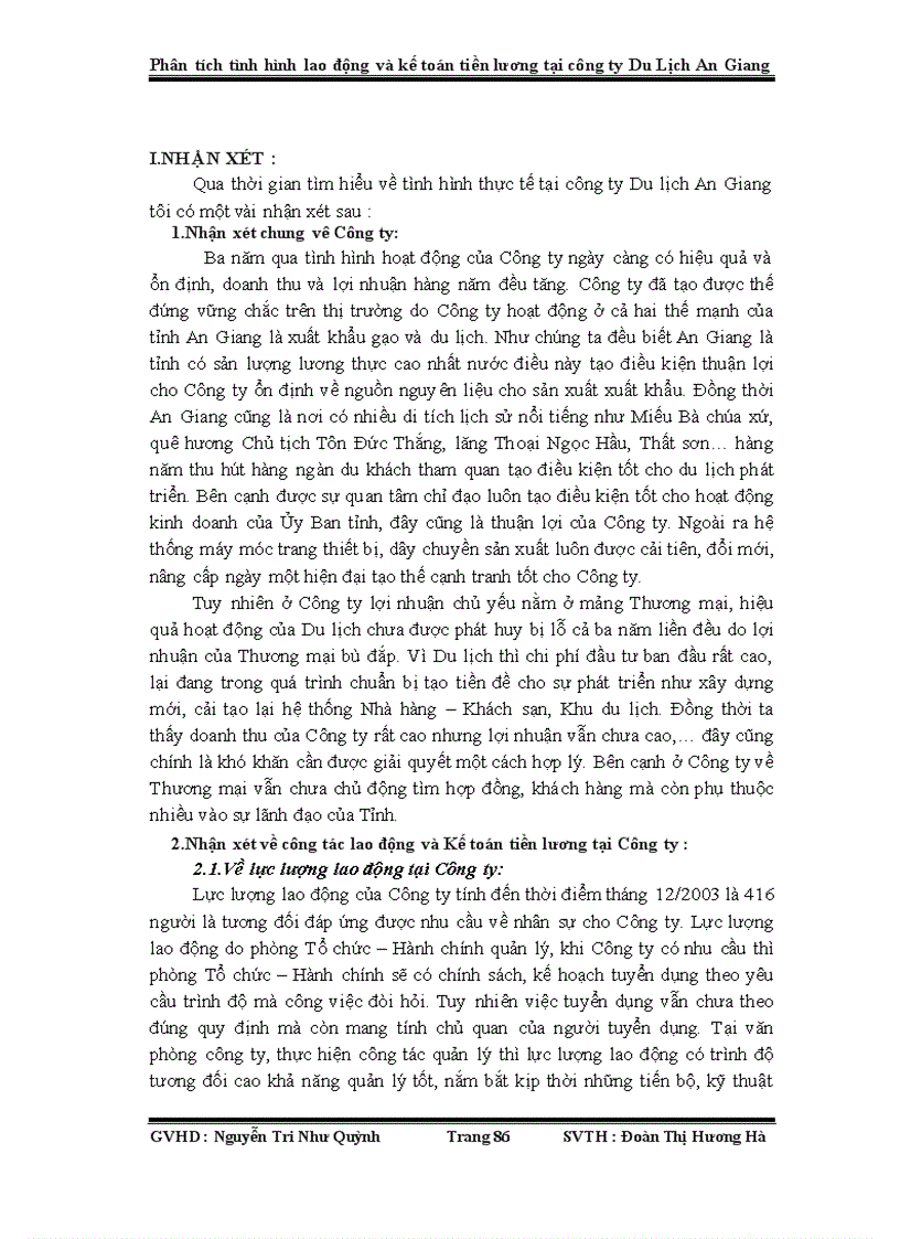 image for page Luận văn tốt nghiệp Phân tích tình hình lao động và kế toán tiền lương tại công ty du lịch an giang